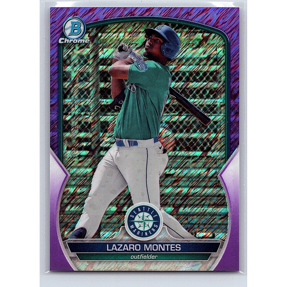 Topps 2023 Bowman Chrome Lazaro Montes Mariners BCP-233 Purple Shimmer /250